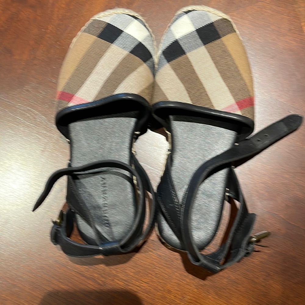 Burberry Girls Kids Check Canvas Rhimes Ankle Strap Sandal